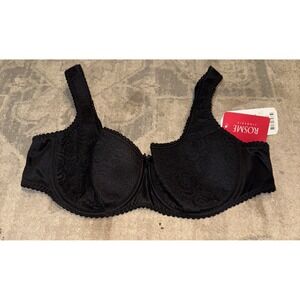 Rosme Bra 564718 Annija UW Padded Balconette‎ Black US Size 44C New
